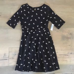 Girls black/white unicorn dress NWT